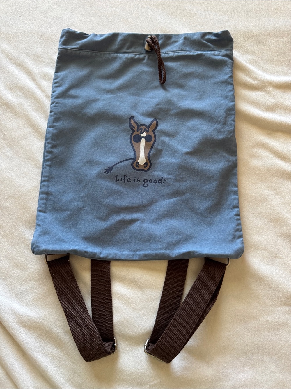 Life Is Good drawstring back pack
